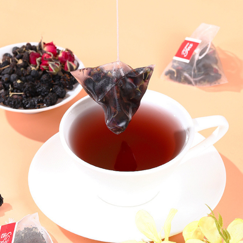 Black Goji Berry Mulberry Rose Tea 25 Pyramid Tea Bags Cold Brew Herbal Blend for Women 125g - Image 3