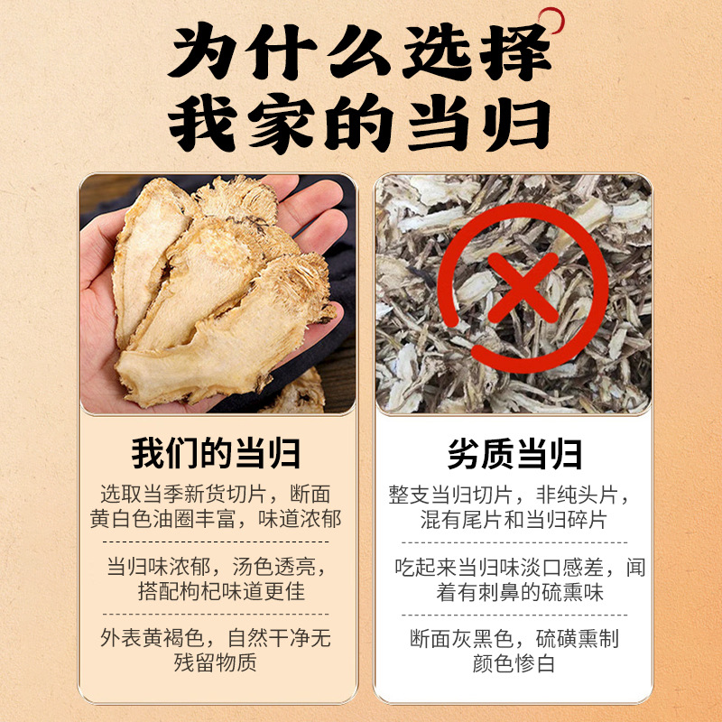Premium Dang Gui Head Slices 500g Chinese Angelica Root Dried Herb for Decoction and Soup - Image 2