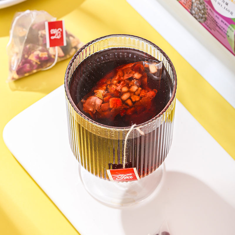Hawthorn, Dark Plum & Mulberry Blend (Shan Zha Wu Mei Sang Shen Yin) — Rose & Chen Pi Triangle Tea Bags - Image 2