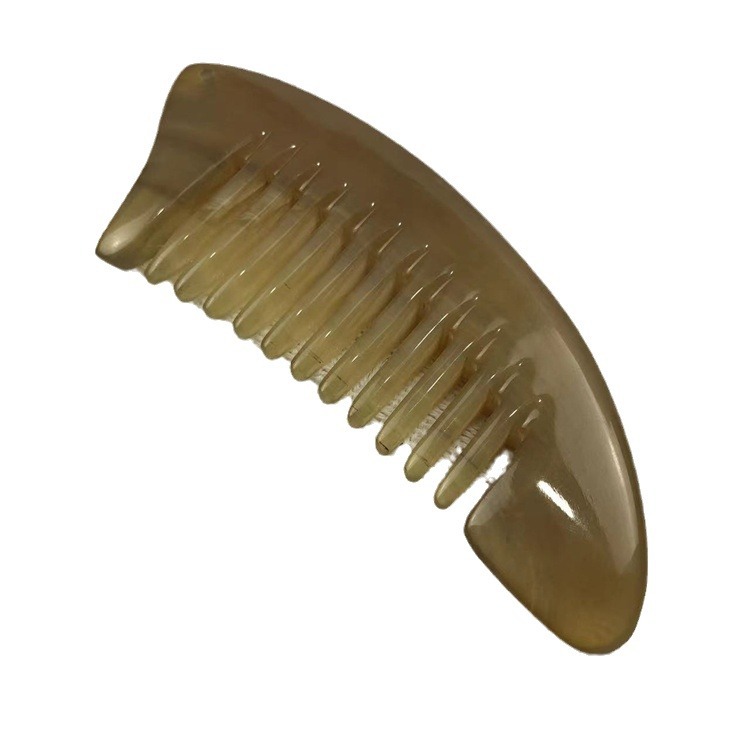 Natural Goat Horn Massage Comb Triangle Gua Sha Scalp Comb for Head and Body Meridian Massage 10-15cm - Image 5