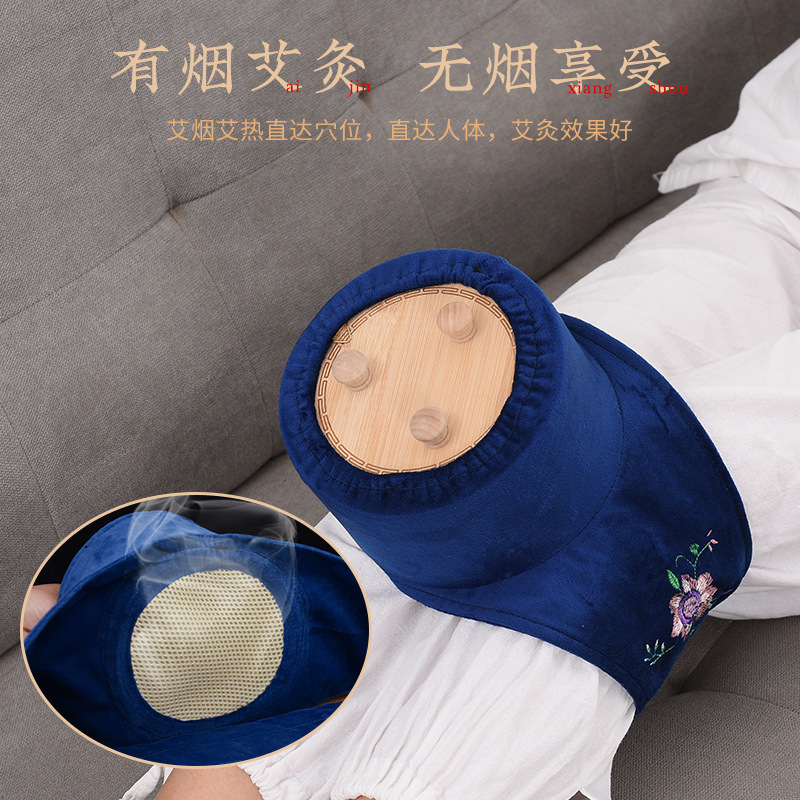 Smokeless Wooden Moxibustion Box Portable Moxa Warmer with 54 Moxa Cones Tweezers for Abdomen and Back Warming - Image 3