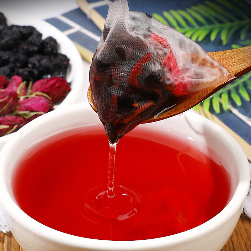Mulberry Roselle Rose Tea Sang Shen Mei Gui Luo Shen Hua Herbal Flower Tea Bags 5 x 100 Pack - Image 4