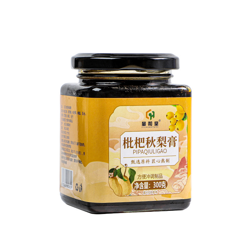 Loquat Autumn Pear Paste Pipa Qiuli Gao 300g Bottle Traditional Herbal Syrup with Honey Lily Bulb and Licorice Ready to Eat - Image 5