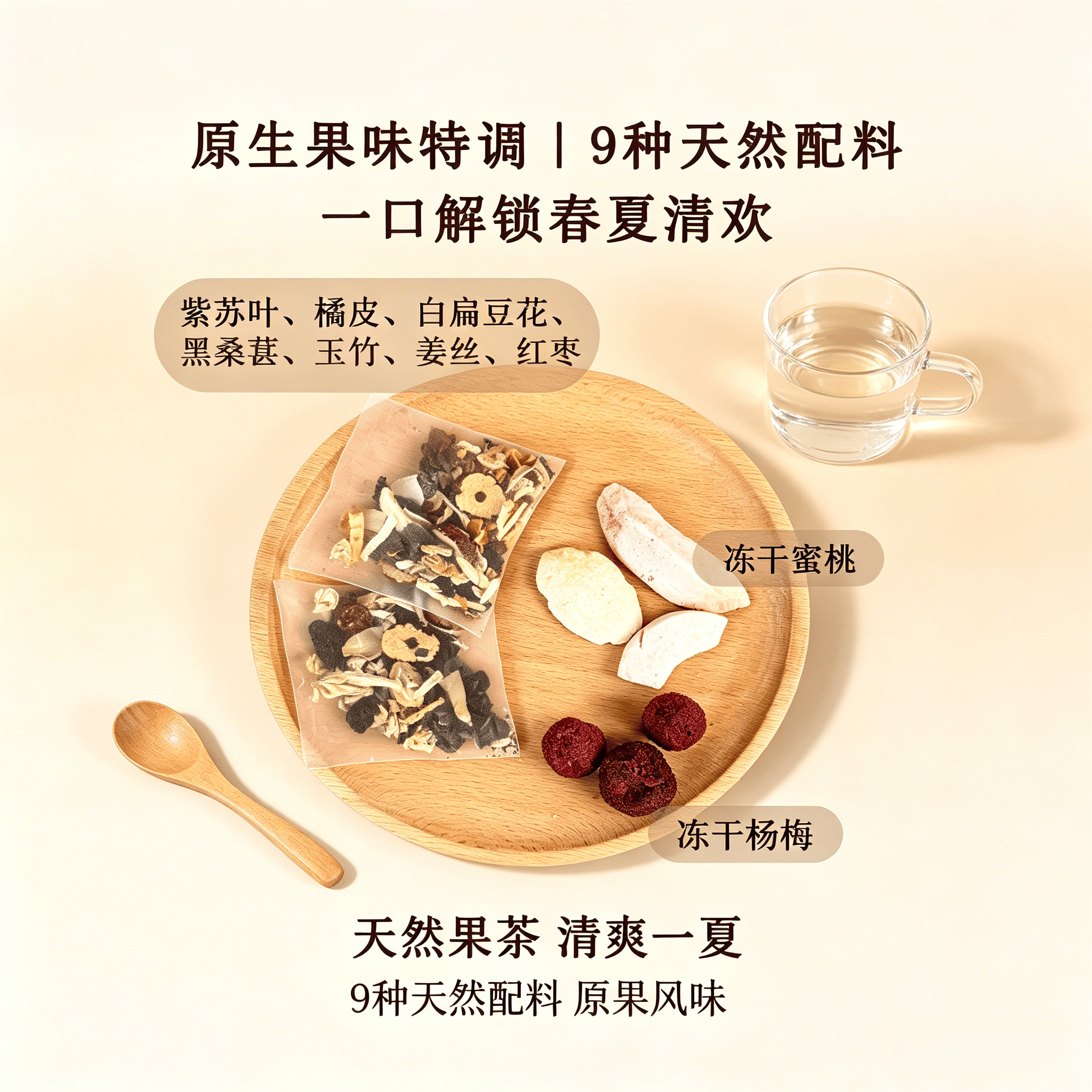 Perilla Peach Bayberry Ginger Tea 75g Freeze-Dried Fruit Cup Hot or Cold Brew Herbal Blend - Image 2