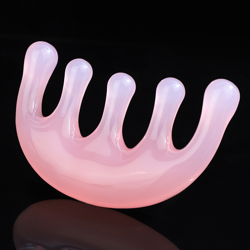 Five Finger Meridian Massage Comb Resin Gua Sha Scalp Comb Multi Function Wellness Tool - Image 3
