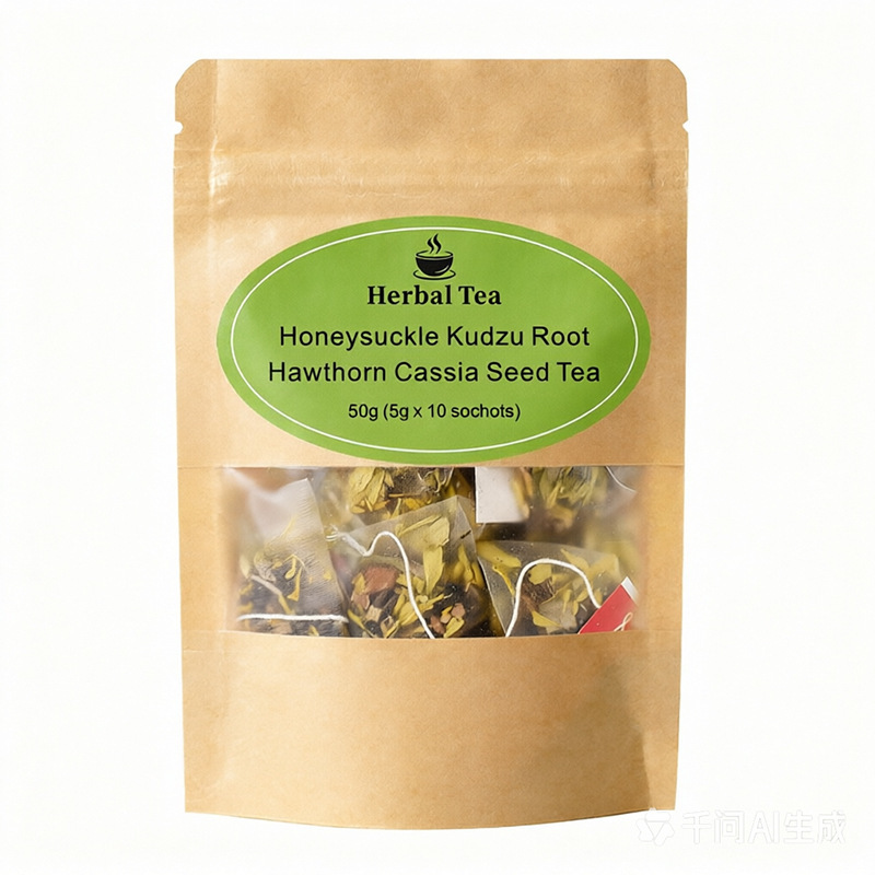 Honeysuckle Kudzu Root Hawthorn Cassia Seed Tea Jin Yin Hua Ge Gen Cha 50g Hot Brew Herbal Blend - Image 5