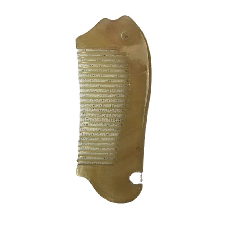 Handmade Goat Horn Comb Small Fish Shape Travel Comb 10-11cm Decorative Handle Comb - Image 5