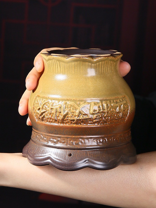 Five Blessings Fire Dragon Moxibustion Jar Ceramic Cup with Mesh for Spa and Wellness Gua Sha Therapy 11cm - Image 3