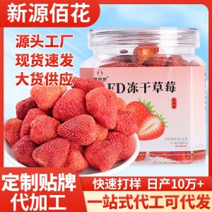 Freeze-Dried Strawberry Crisps (Fragaria × ananassa) — Ready-to-Eat Fruit Snack, 90g Jar