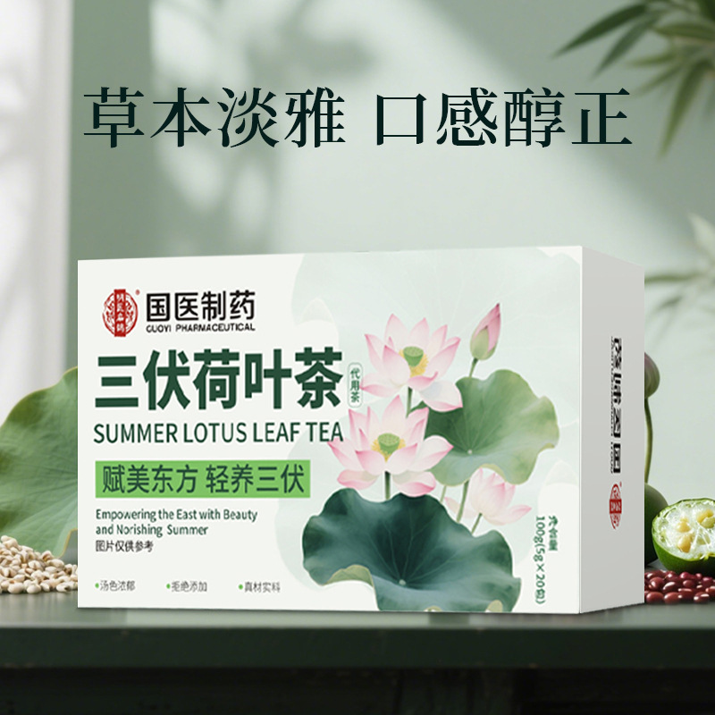 Sanfu Lotus Leaf Tea Bitter Melon Winter Melon Wellness Tea Bags 100g Sugar Free Cold Brew Herbal Blend - Image 3