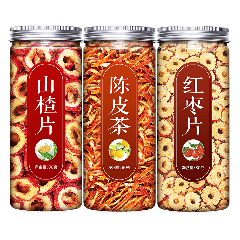 Hawthorn Red Date Tangerine Peel Tea Slices Shan Zha Hong Zao Chen Pi Loose Herbal Blend for Autumn Winter Brewing 1000g 3 Jars - Image 5
