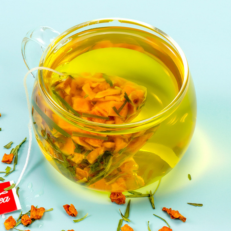 Pumpkin Bamboo Leaf Tea 5g x 50 Triangle Tea Bags Sweet Hot or Cold Brew Wellness Tea - Image 2