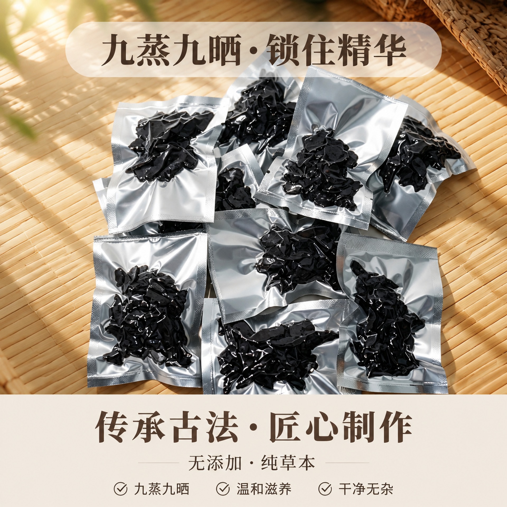 Huang Jing Tea Natural Polygonatum Loose Herbal Tea Nine Times Steamed and Sun Dried 500g - Image 2