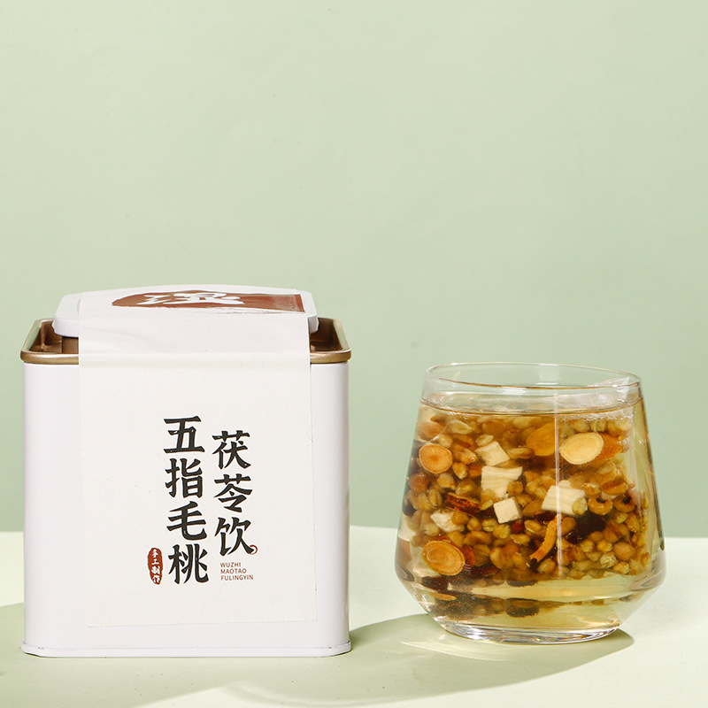 Five-Finger Fig Root Herbal Tea Wuzhi Maotao Blend with Poria Lotus Seed Coix Seed 400g Ready to Brew Tin - Image 2