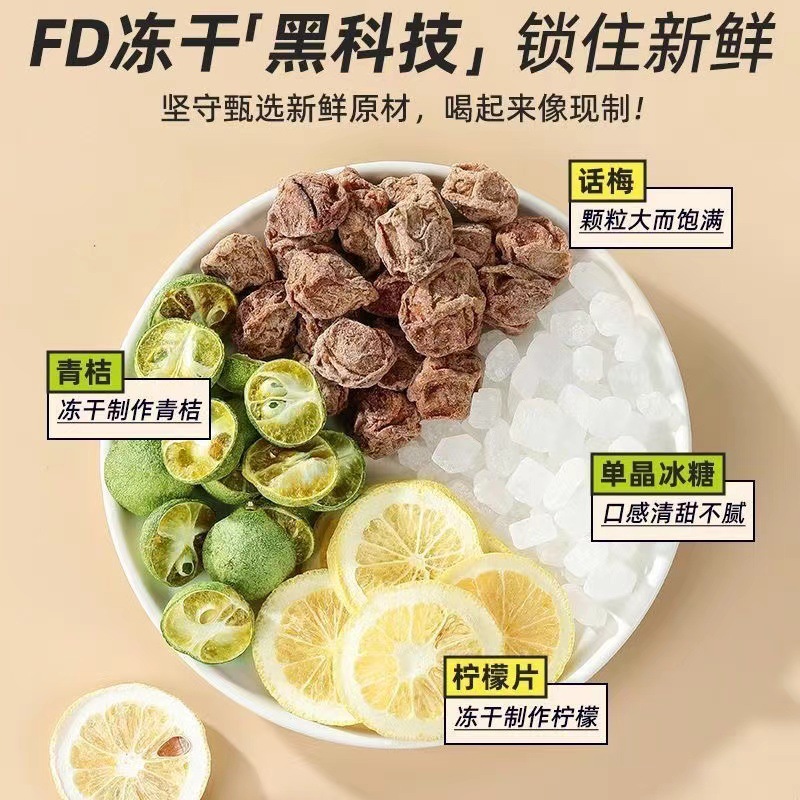 Hua Mei Green Tangerine Lemon Tea 30 Tea Bags Sweet Sour Fruit Tea for Hot or Cold Brew - Image 2