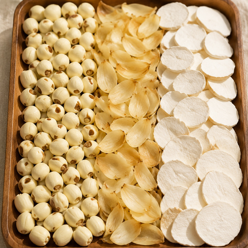 Lotus Seed Lily Yam Powder Lian Zi Bai He Shan Yao Instant Drink Mix 250g 20g x 10 Sticks Sugar Free - Image 4