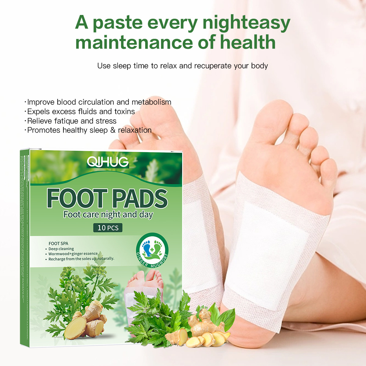 Herbal Foot Pads Sleep Support 10pcs Natural Relaxing Foot Care - Image 3