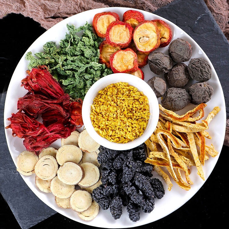 Sour Plum Drink Herb Pack Suan Mei Tang Raw Herbal Blend with Smoked Plum Osmanthus for Summer Brewing - Image 2