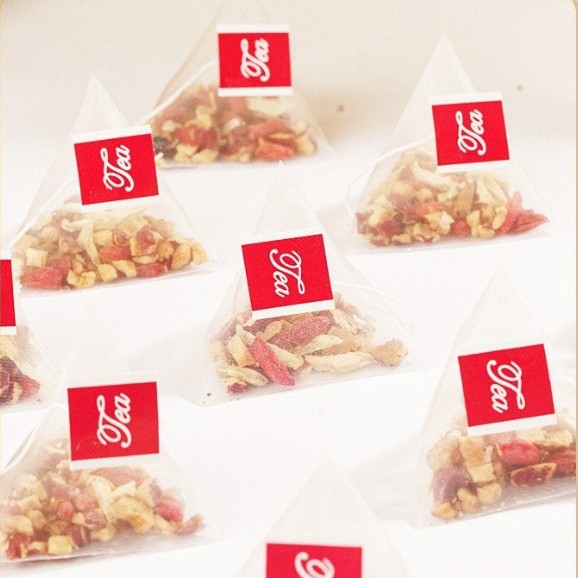 Sanfu Ginger Jujube Tea with Goji Berry Triangle Tea Bags Sugar Free Cold Brew 50g 10 Bags - Image 3