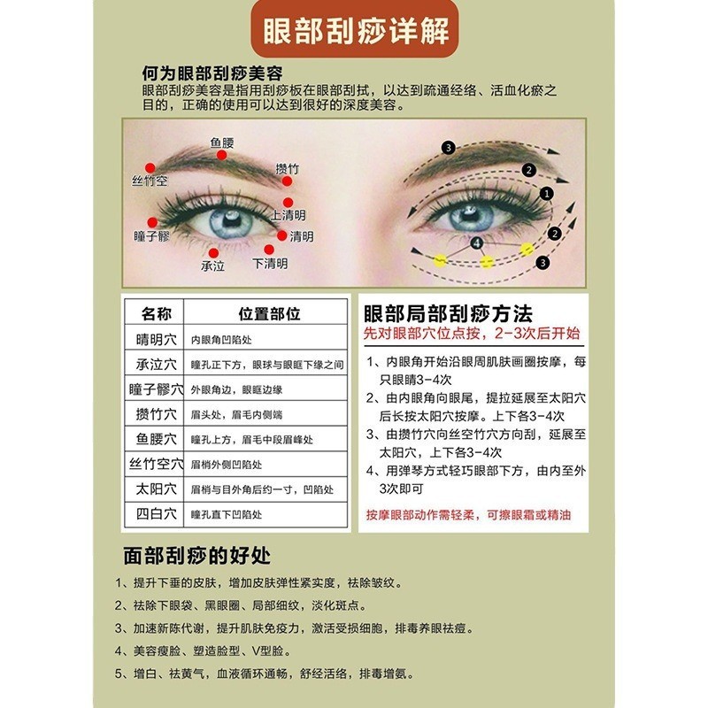 Acupoint Chart Body Meridian Map A5 Face Head Massage Reference Poster for Adults - Image 4