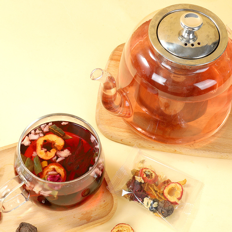 Zi Quan Zhai Dark Plum Hawthorn Roselle Tea Whole Ingredients Wumei He Ye Drink Mulberry Tangerine Peel Snow Pear Tea 100g - Image 2