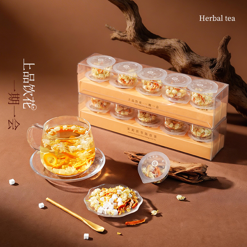 Jasmine Chenpi Poria Tea 150g Loose Herbal Blend Hot Brew Sugar Free Daily Wellness Tea - Image 3
