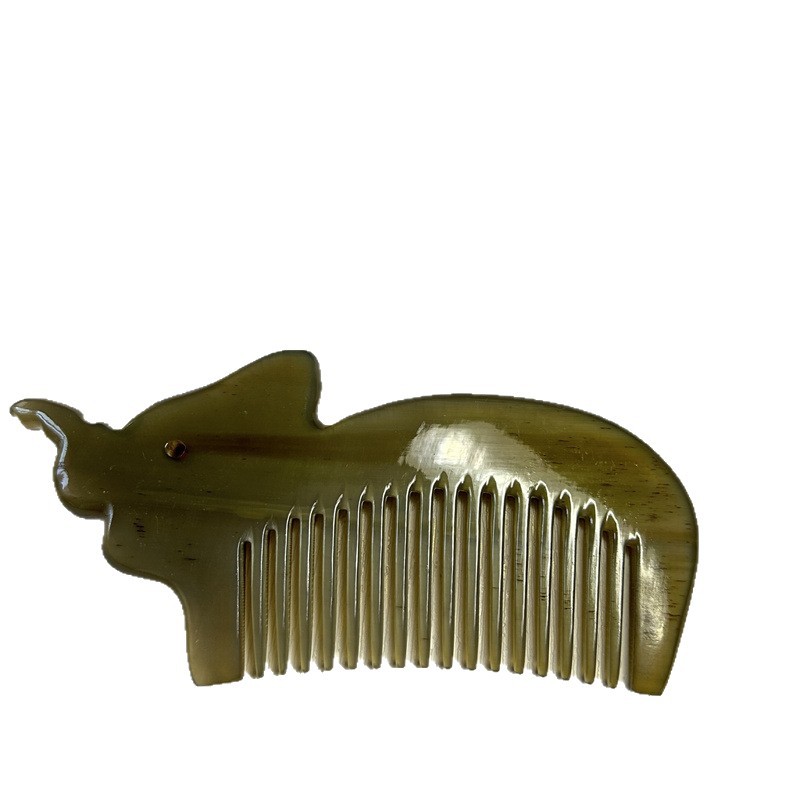 Yak Horn Comb Elephant Fine Tooth Scalp Massage Comb 10-15CM Engraved Gift - Image 5