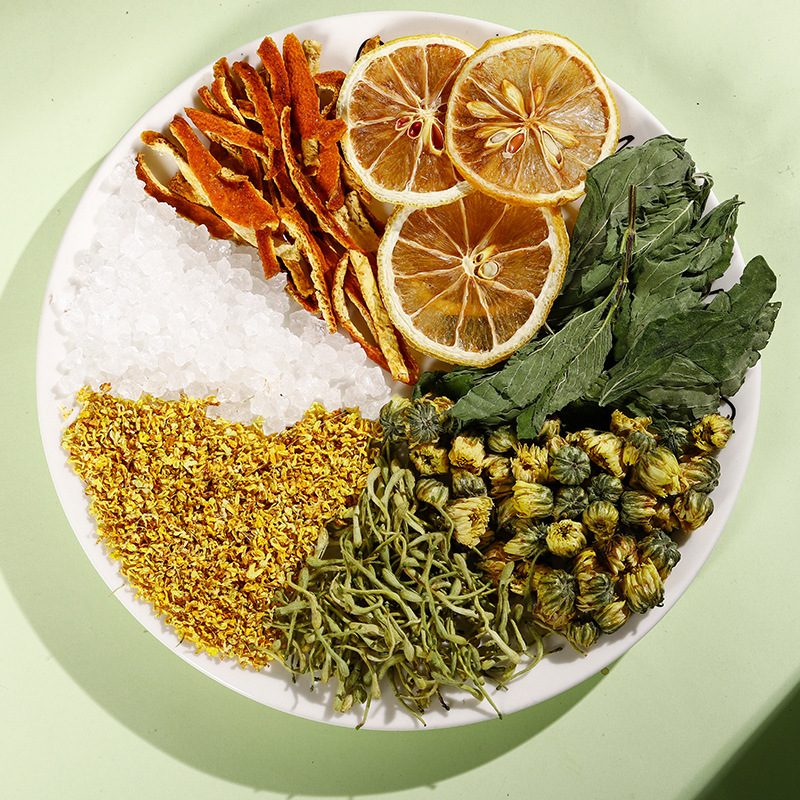 Summer Heat Cooling Tea (暑气清凉茶) — Mint, Honeysuckle & Tangerine Peel Herbal Blend, Cold-Brew Flower Tea - Image 3