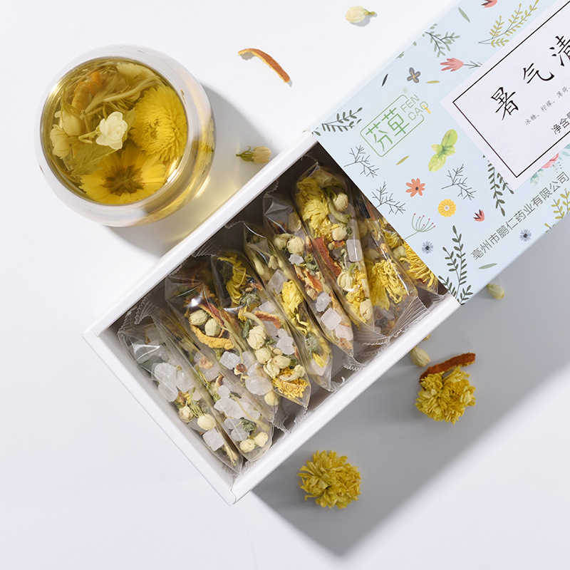 Summer Cooling Herbal Tea Blend 180g Boxed Honeysuckle Chrysanthemum Mint Jasmine Tangerine Peel - Image 5