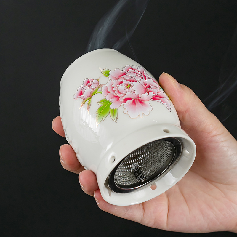 Ceramic Moxa Jar Portable Moxibustion Cup with Gua Sha Massage Function Double Layer Heat Storage - Image 3