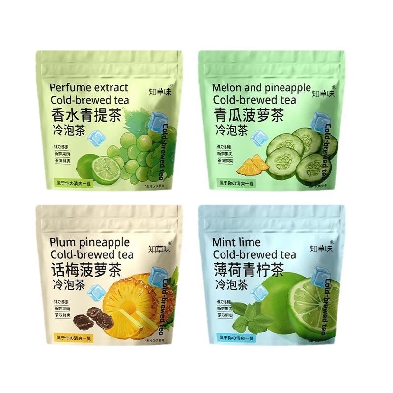 Fruit Cold Brew Tea Blend with Plum Pineapple Green Grape Mint Lime Cucumber 35g Individually Wrapped Flower Tea - Image 5