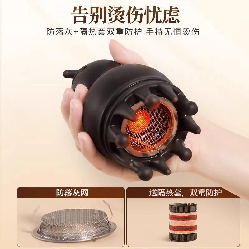 Bian Stone Gourd Moxibustion Device Head Therapy Moxa Jar with 54 Aged Moxa Cones and Acupoint Chart - Image 4