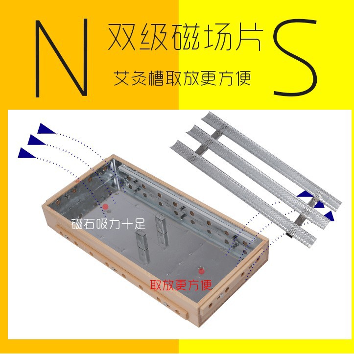 Moxibustion Bed with Adjustable Vent Plate and Ginger Mesh 30x60x9 cm Wooden Full Body Lying Moxa Device - Image 4