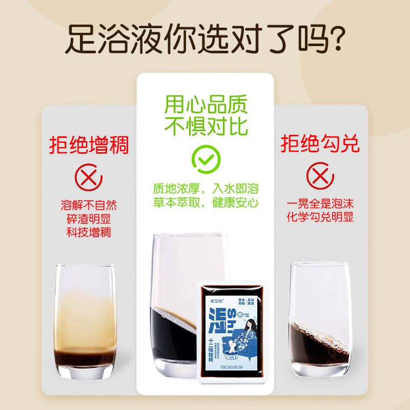 Lao Ai Fang Herbal Foot Soak Liquid 40ml Bags Gui Zhi Fu Ling Concentrated Foot Bath Solution 7 Bags - Image 4