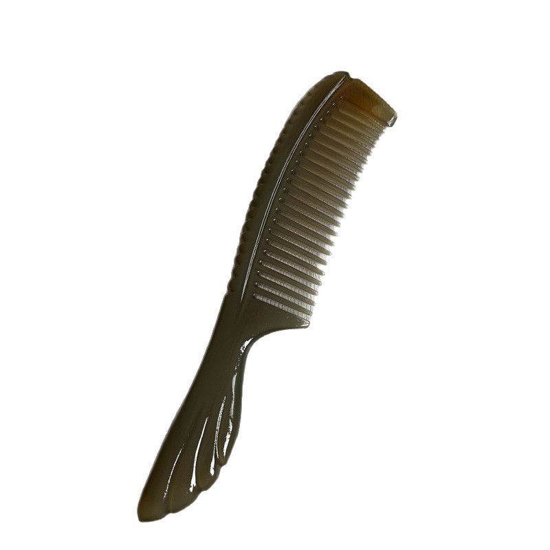 Horn Comb Thickened Handle Carved Massage Comb for Men and Long Hair Scalp Care 18cm - Image 5