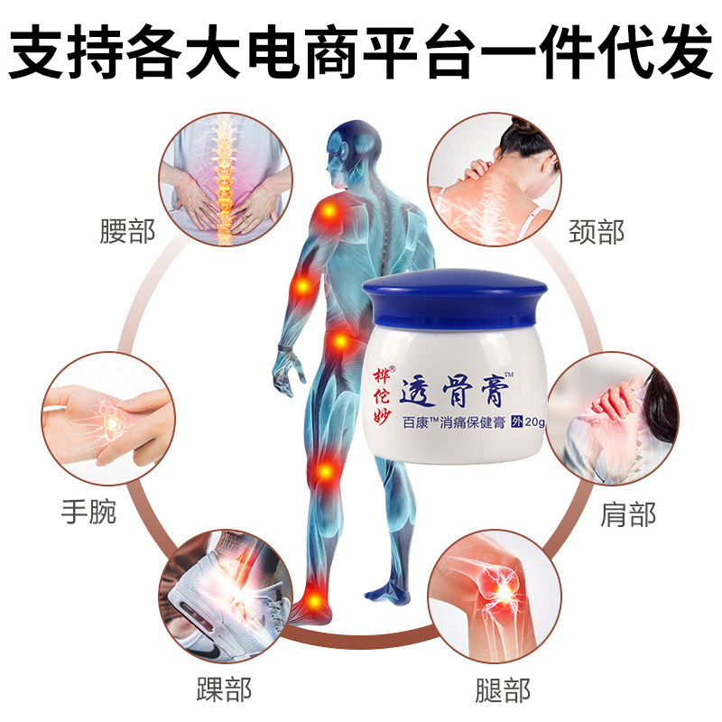 Hua Tuo Tou Gu Ointment Herbal Cream for Neck Shoulder Waist and Legs 20g Box - Image 3