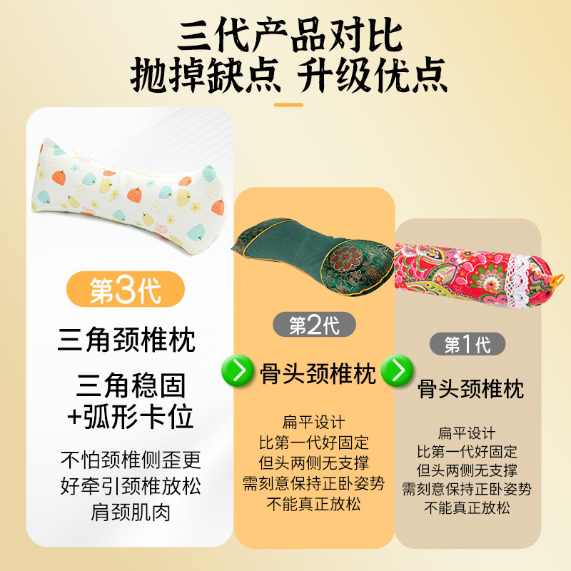 Cotton Buckwheat Hull Triangle Neck Pillow Qiao Mai Pillow for Cervical and Lumbar Support - Image 2