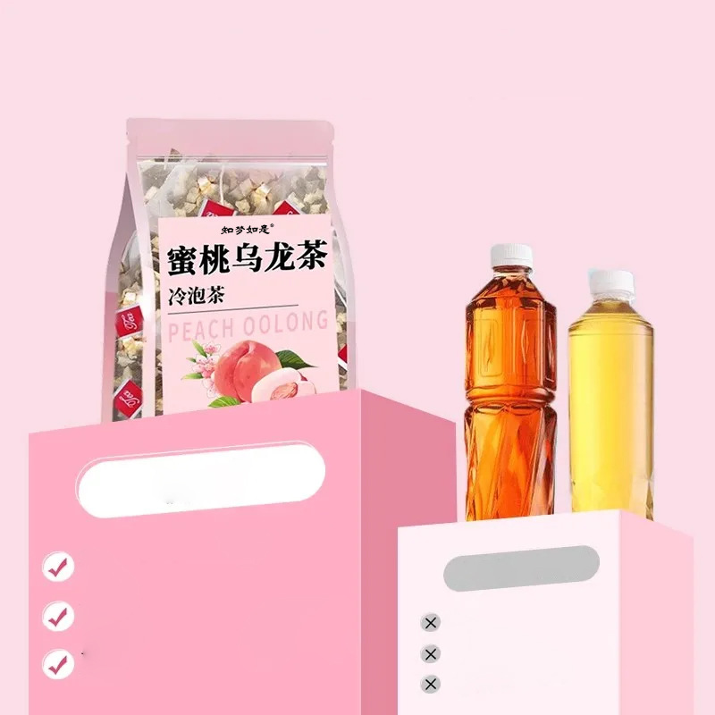 Peach Oolong Tea Triangle Bags Cold Brew Flower Tea Individually Wrapped 3g Sachets - Image 3