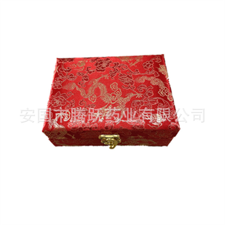 Red Dragon Brocade Gift Box Set of 6 Fabric Jewelry Keepsake Boxes - Image 3