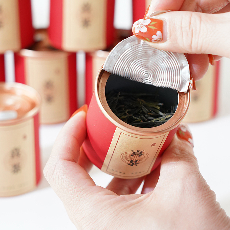 Wedding Favor Mini Tea Gift Canister Da Hong Pao Oolong Chinese Red Keepsake for Guests - Image 3