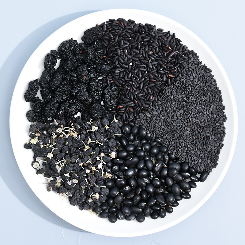Five Black Wellness Tea 50 Pyramid Tea Bags Black Goji Mulberry Black Sesame Sugar Free 250g - Image 2