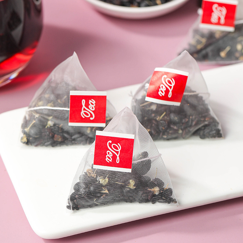 Five Black Herbal Tea 150g 15 Pyramid Tea Bags Wu Hei Cha Black Rice Black Bean Black Sesame Mulberry Black Goji Berry Blend - Image 2