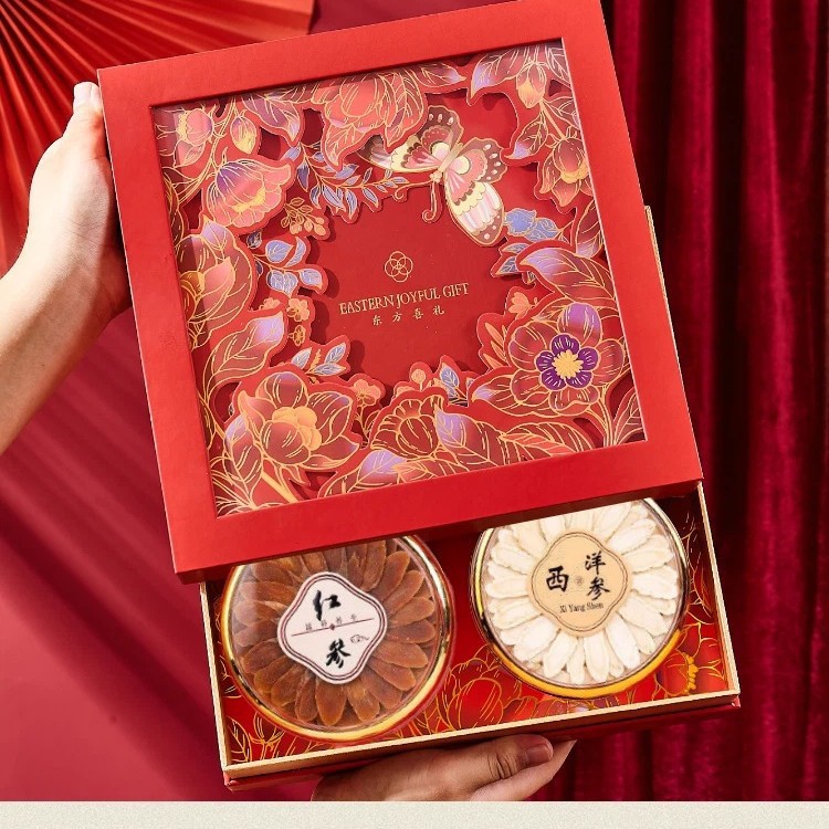 Oriental Festive Four Herb Gift Box American Ginseng Dendrobium Deer Antler Astragalus 1200g - Image 3