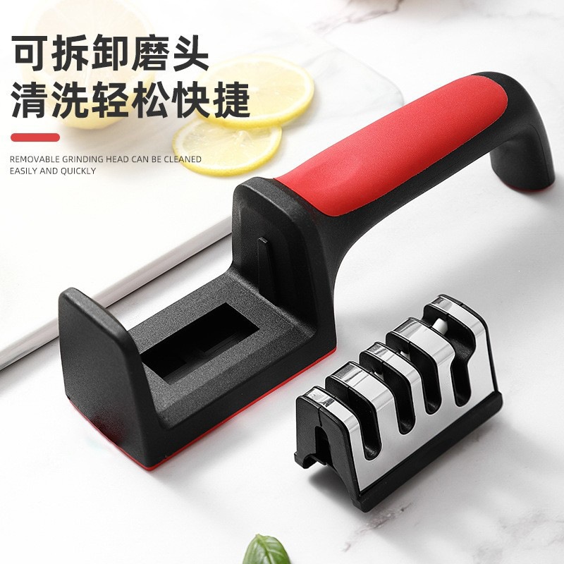 Stainless Steel Knife Sharpener Whetstone with Base Fixed Angle Kitchen Scissors Portable - Image 4
