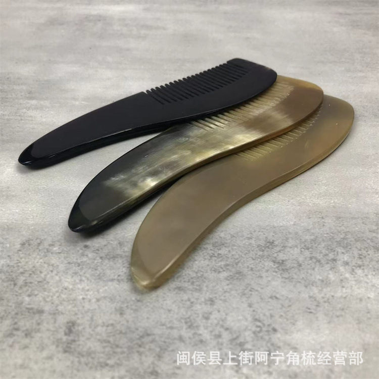 Natural Horn Comb Fine Tooth Rat Tail Comb 16cm Handmade Craft Comb for Home Hair Styling - Image 4