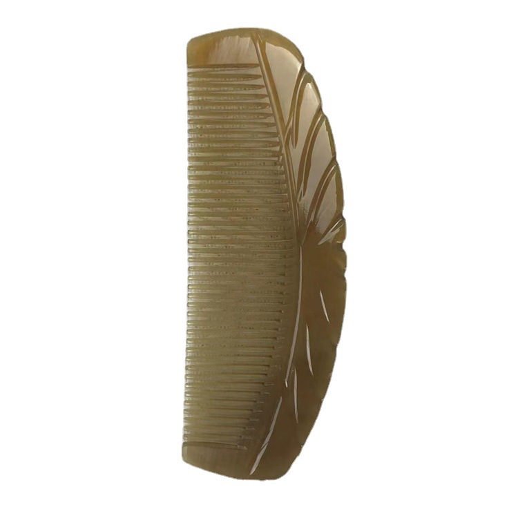 17cm Natural Horn Comb Meridian Massage Comb Wide Tooth Hair Comb for Home and Travel - Image 5