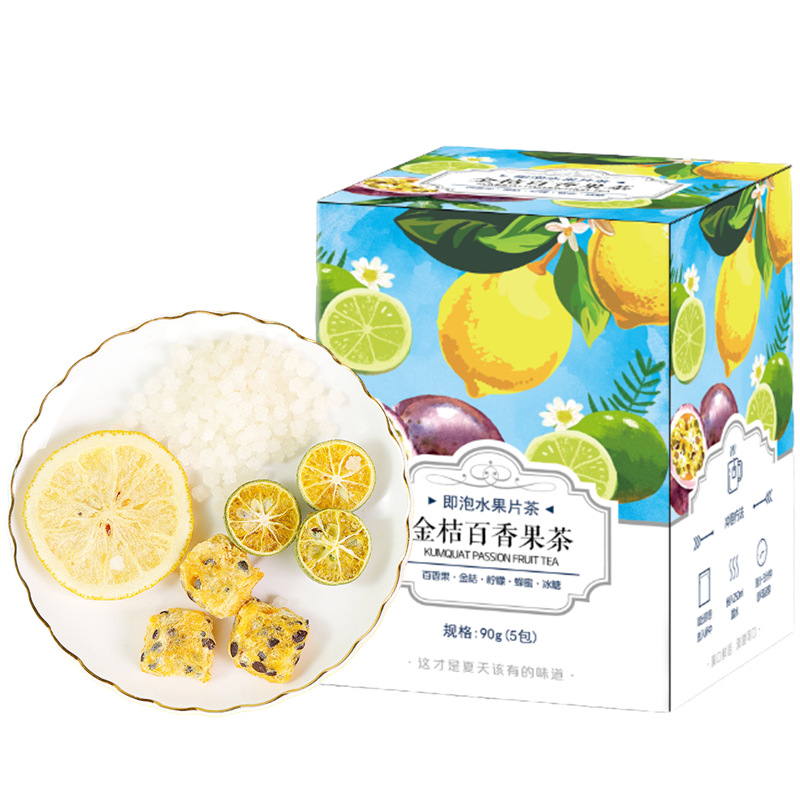 Kumquat Lemon Passion Fruit Tea 90g Freeze Dried Fruit Honey Brew Bags - Image 5