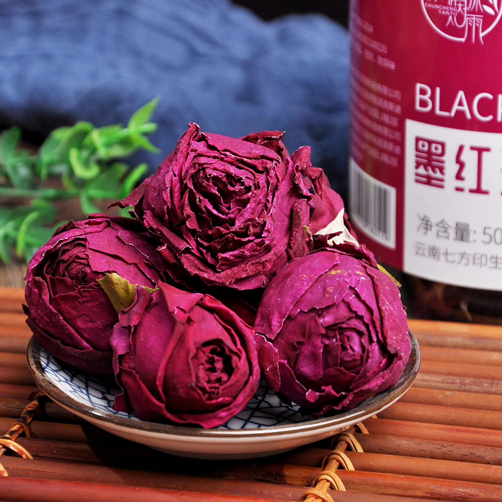 Yunnan First Harvest Freeze Dried Dark Red Rose Tea Double Petal Rose Buds Loose Flower Tea 50g - Image 3