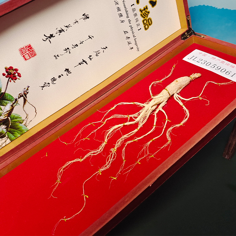Dried Ginseng Root Gift Box Renshen 10g Wooden Gift Set for Cooking and Traditional Herbal Use - Image 3