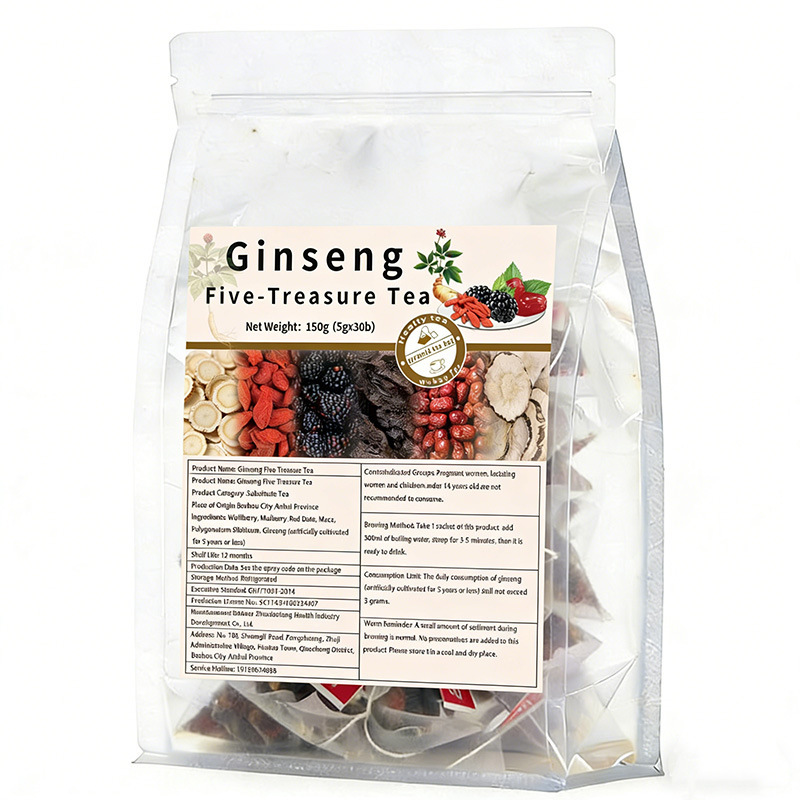 Ginseng Five Treasure Tea Ren Shen Wu Bao Cha Herbal Blend 5g x 30 Teabags for Daily Steeping - Image 5